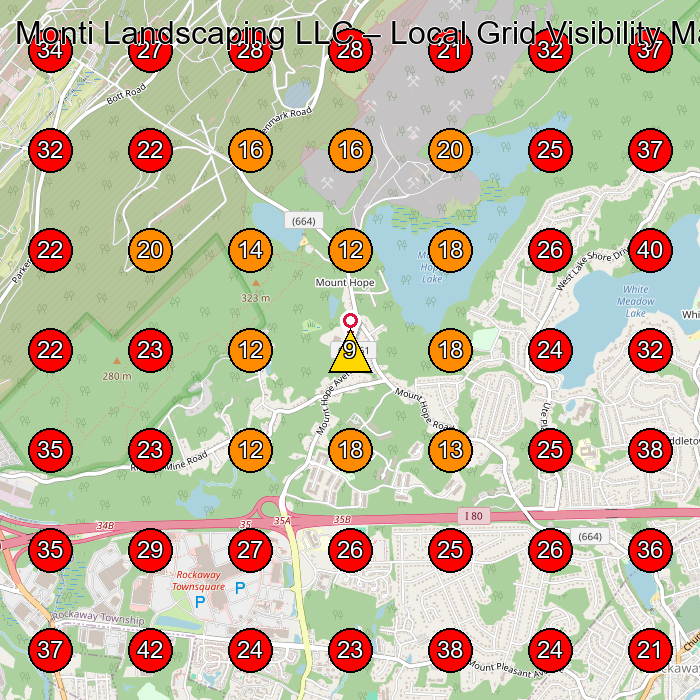 Monti Landscaping LLC GeoGrid visibility map for Landscape Architect in Randolph